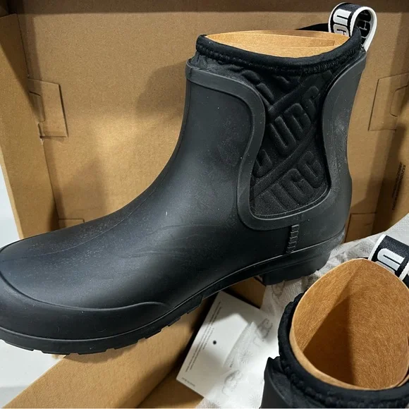 UGG Black Rain & Snow Boots with Elastic Panels - Picture 3 of 8